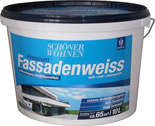 10 Liter SCHÖNER WOHNEN Premium Fassadenweiss auf Siliconharzbasis von SchönerWohnen