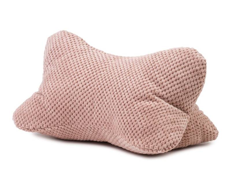 SchönesWohnen24 Nackenstützkissen Leseknochen / Lesekissen Sven Ambiente Mikrofaser 40x25cm Altrosa von SchönesWohnen24