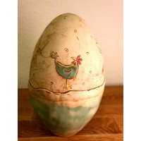 Osterei Hühner Blüten Keramik Osterei Hühner Blüten Keramik von Schoeneteilchen