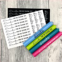 Kerzenfolie Danke Für Die Schöne Zeit, Weiß O. Schwarz, A5, Wasserschiebefolie, Kerzentattoo, Danke, Vielen Dank, Abschiedsgeschenk von SchoenigkeitenShop