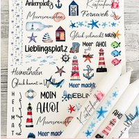 Kerzenfolie Maritim Bunt, A4, Wasserschiebefolie, Kerzentattoo, Kerzensticker, Tattoofolie, Sprüche, Meer, Anker, Schiff, Hafen, Nordsee Kerzenfolie Maritim Bunt, A4, Wasserschiebefolie, Kerzentattoo, Kerzensticker, Tattoofolie, Sprüche, Meer, Anker, Schiff, Hafen, Nordsee von SchoenigkeitenShop