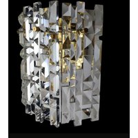 Mid Century Modern Wandleuchte Kinkeldey 1960Er Handverlesen Handgeschliffen Messing Art Glas Sconces von Schoenitaeten