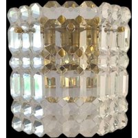 Free Shipping Mid Century Modern Wandleuchte Kinkelkey 1960Er Handverlesen Handgeschliffen Messing Art Glas von Schoenitaeten