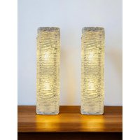 Wandleuchten Eisglas Sconces Kaiser Leuchten Mid Century Modern Art Glas 1960Er 60S Rare Setpreis Wandlampen von Schoenitaeten