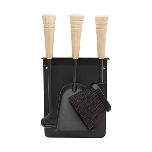 Schössmetall Kamingarnitur 3-TLG. schwarz/Griffe Buche GED., Sven 04560720 von Schössmetall