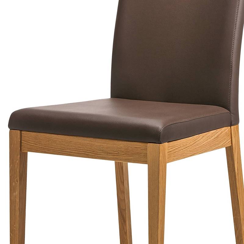 home24 Esszimmerstuhl Nora 2er-Set 47 x 98 x 56cm Braun/Braun von home24