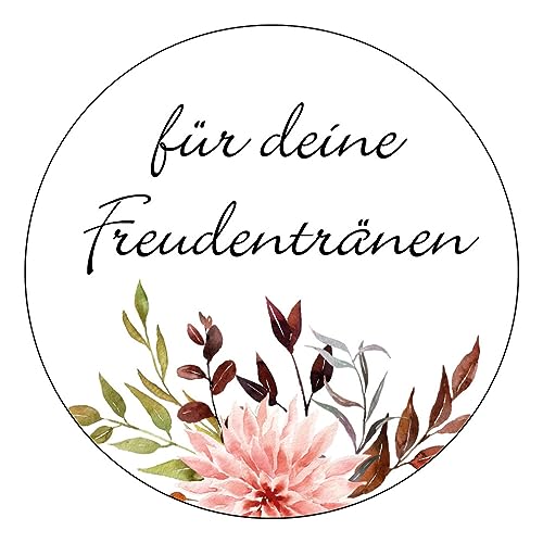 Schokoladenseite 48 x Aufkleber Für deine Freudentränen - 40 mm, Design Herbst Pastell 19090240, Sticker geeignet für Hochzeit Gastgeschenk Taufe Kommunion Geburtstag Feste Geschenke Präsente von Schokoladenseite