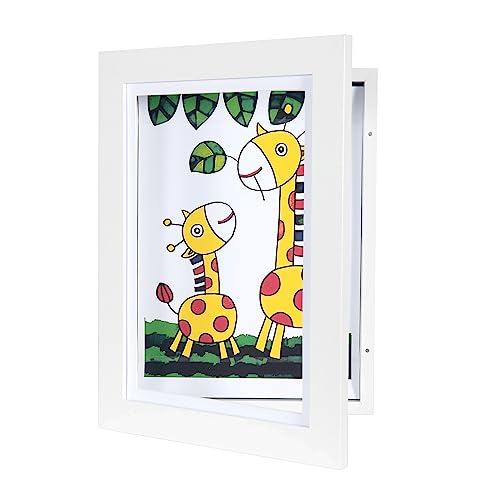Scholar Tree Kinder-Kunstrahmen, Bilderrahmen für Kinder, A4, Kinder-Kunstwerk, Holzrahmen für mehr als 50 Bilder, zum Präsentieren oder Aufhängen Ihrer Kinder-Kunstwerke (weiß, 1 Stück) von Scholartree