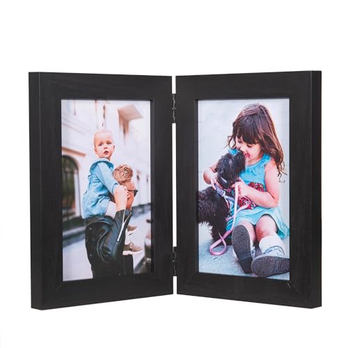 Schwarzer Doppel-Bilderrahmen für 2 Standard-Fotos, freistehend, Doppel-Bilderrahmen, 10 x 15 cm, Glasfrontständer, vertikaler Ständer für den Schreibtisch Schwarzer Doppel-Bilderrahmen für 2 Standard-Fotos, freistehend, Doppel-Bilderrahmen, 10 x 15 cm, Glasfrontständer, vertikaler Ständer für den Schreibtisch von Scholartree