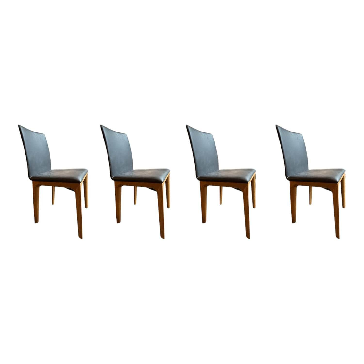 4er Set Stuhl Fira ll Anilinleder Novara Black Schwarz Gestell Eiche Natur Geölt 4er Set Stuhl Fira ll Anilinleder Novara Black Schwarz Gestell Eiche Natur Geölt von Scholtissek
