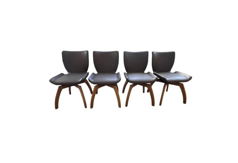 Scholtissek Essgruppe 4er Set Stuhl Rasant Leder 2 03 Elephant Grau Gestell von Scholtissek