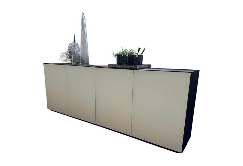 Scholtissek Sideboard Sideboard Farn Front Glas 9010 Weiss Matt Außen Und Innern von Scholtissek
