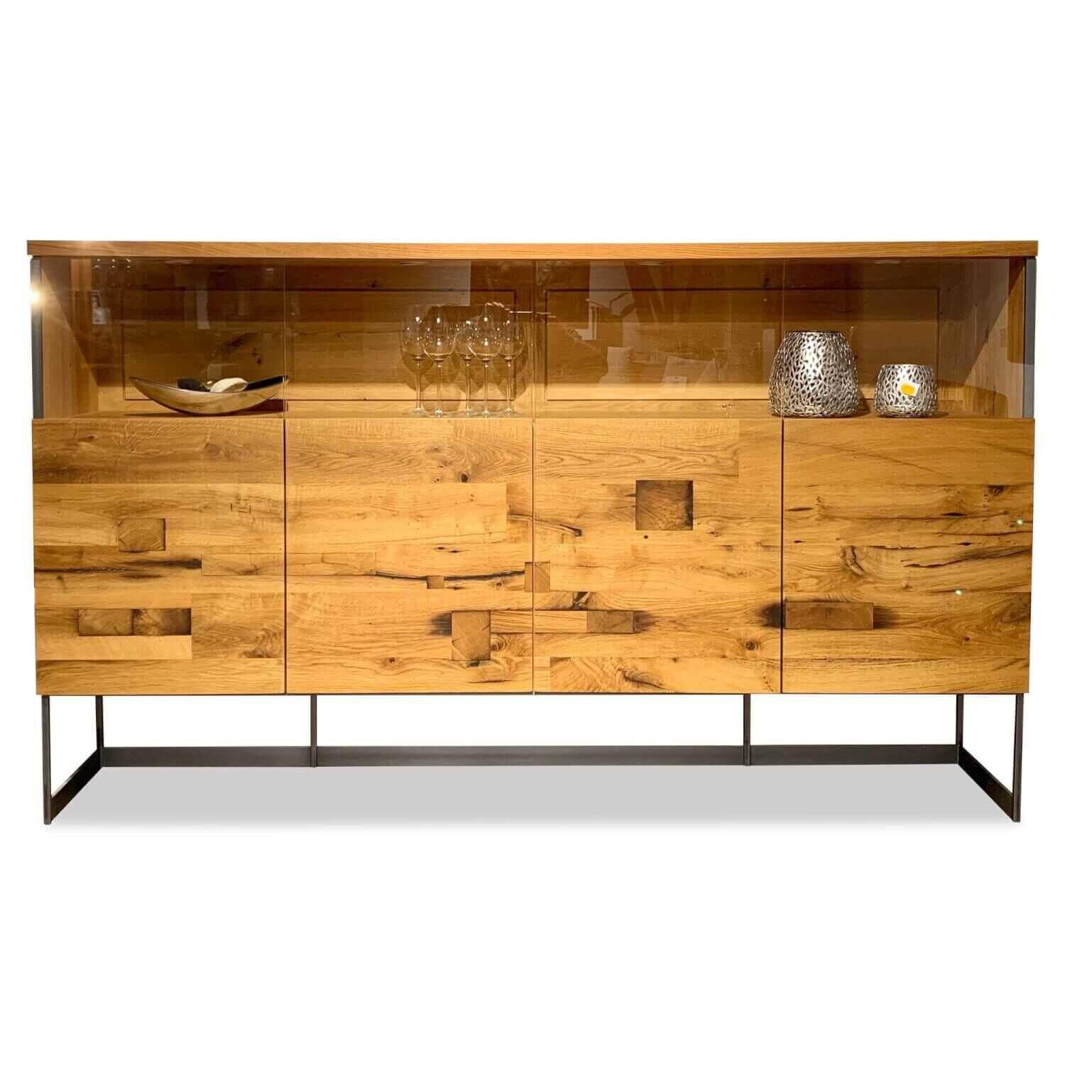 Sideboard Divano Eiche Altholz Korpus mit Glas von Scholtissek