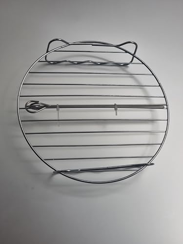 Air Fryer Drahtgitter mit 3 Spießen - 19cm Durchmesser - Doppelschicht Kochen - Edelstahl - Erhöht Lebensmittel für gleichmäßiges Knuspern - Passend für die meisten Heißluftfritteusen - Inklusive 3 Air Fryer Drahtgitter mit 3 Spießen - 19cm Durchmesser - Doppelschicht Kochen - Edelstahl - Erhöht Lebensmittel für gleichmäßiges Knuspern - Passend für die meisten Heißluftfritteusen - Inklusive 3 von Schone