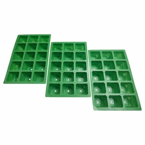 schone Anzuchtschale mit 15 Zellen, 3 Stück, robuste Kunststoff-Anzuchtschale mit einzelnen Fächern, ideal für Keimung, Saatgutanfang und Eintopfen von Schone