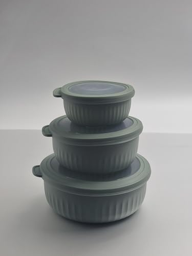 schone Gerippte Vorratsschalen mit luftdichtem Deckel - 3er Set Nesting Container - 300ml, 750ml, 1400ml - Clear View Deckel mit Silikondichtung - Gefrierschrank- & Spülmaschinenfest - Natürliche schone Gerippte Vorratsschalen mit luftdichtem Deckel - 3er Set Nesting Container - 300ml, 750ml, 1400ml - Clear View Deckel mit Silikondichtung - Gefrierschrank- & Spülmaschinenfest - Natürliche von Schone