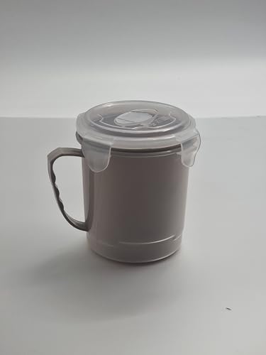 schone Mikrowellengeeigneter Suppentasse, 600 ml Fassungsvermögen, Schnappverschluss-Deckel mit Lüftungsschlitz, Griff für einfachen Halt, gefrier- und spülmaschinenfest, verschiedene natürliche von Schone