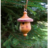 Eibe Vogelhaus Weihnachtsverzierung, Handgemachter Kupferhaken von SchoolhouseWoodcraft
