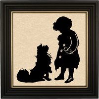 Sitzen Und Bleib Kleines Mädchen Mit Hund Gerahmt Papierschnitt Silhouette, Antike Stil Silhouette Wandkunst, Kinderzimmer Dekor, Hundeliebhaber Sitzen Und Bleib Kleines Mädchen Mit Hund Gerahmt Papierschnitt Silhouette, Antike Stil Silhouette Wandkunst, Kinderzimmer Dekor, Hundeliebhaber von SchoonerBayCo