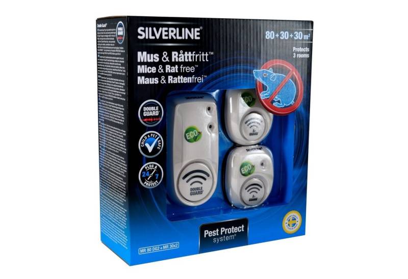 Schopf Ultraschall-Tierabwehr Silverline Maus- & Rattenfrei 80+30+30 m², Abwehrsystem gegen Mäuse und Ratten Schopf Ultraschall-Tierabwehr Silverline Maus- & Rattenfrei 80+30+30 m², Abwehrsystem gegen Mäuse und Ratten von Schopf