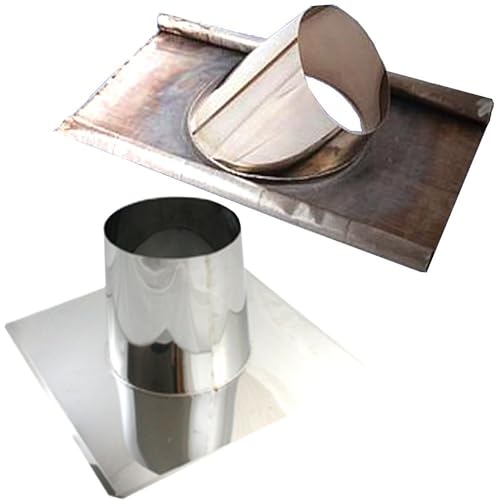 Edelstahlschornstein Schornstein Dachdurchführung DW 150 Öffnung oben Ø 230 mm inkl. Regenkragen Edelstahl 5-20 Grad von Schornstein-Zentrallager