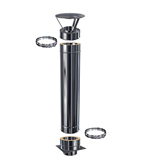 Schornsteinverlängerung Kaminverlängerung doppelwandig DW 160 Höhe 2,0 m / 0,5 mm von Schornstein-Zentrallager