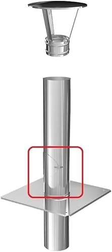 Schornsteinverlängerung Kaminverlängerung einwandig DN Ø 160 mm 0,5 m + Reinigung + Haube von Schornstein-Zentrallager