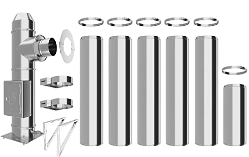 Edelstahlschornstein Bausatz - Doppelwandiger Schornstein aus hochwertigem Edelstahl in allen Längen und Durchmessern (Ø 180mm, 6,7m) von Schornstein-es