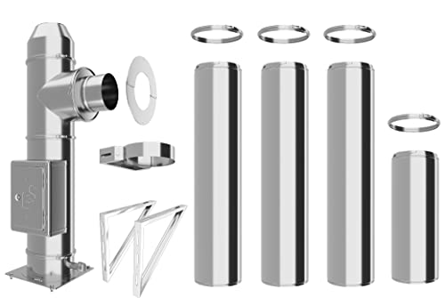 Edelstahlschornstein Bausatz - Doppelwandiger Schornstein aus hochwertigem Edelstahl in allen Längen und Durchmessern (Ø 150mm, 4,7m) von Schornstein-es