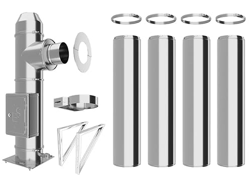 Edelstahlschornstein Bausatz - Doppelwandiger Schornstein aus hochwertigem Edelstahl in allen Längen und Durchmessern (Ø 150mm, 5,2m) von Schornstein-es