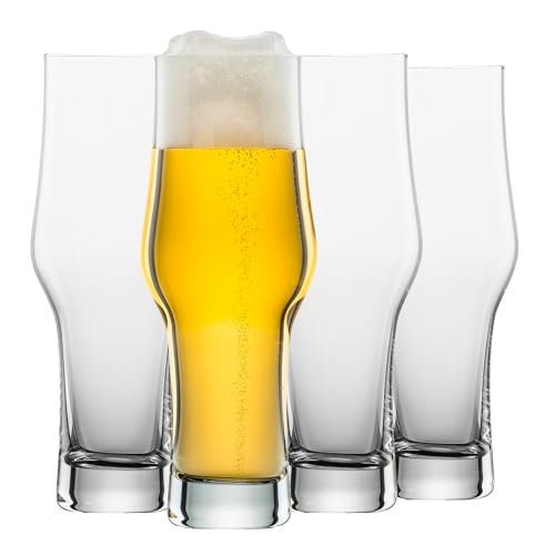 SCHOTT ZWIESEL Beer Basic IPA Glas (4er-Set), geradliniges Bierglas für IPA, spülmaschinenfeste Tritan-Kristallgläser, Made in Germany (Art.-Nr. 123648) von Schott Zwiesel