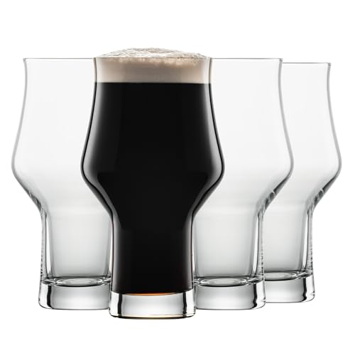 SCHOTT ZWIESEL Beer Basic Stout Glas (4er-Set), geradliniges Bierglas für Stout, spülmaschinenfeste Tritan-Kristallgläser, Made in Germany (Art.-Nr. 123650) von Schott Zwiesel