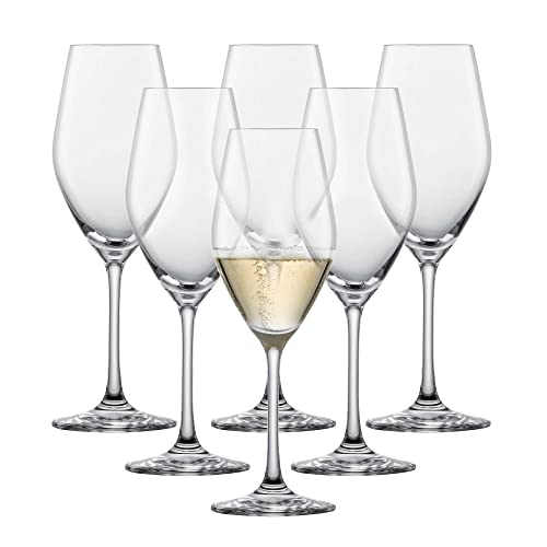 SCHOTT ZWIESEL Champagnerglas Viña (6er-Set), zeitlose Champagnerflöten mit Moussierpunkt, spülmaschinenfeste Tritan-Kristallgläser, Made in Germany (Art.-Nr. 111718) von Schott Zwiesel