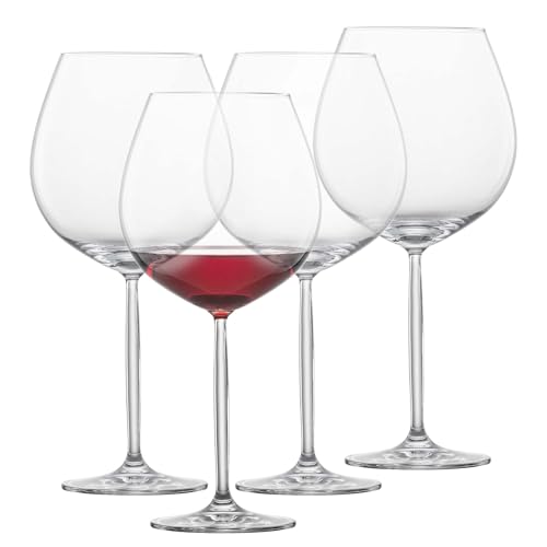 SCHOTT ZWIESEL Rotweinglas Burgunderpokal Muse (4er-Set), bauchige Burgundergläser für Rotwein, spülmaschinenfeste Tritan-Kristallgläser, Made in Germany (Art.-Nr. 123670) von Schott Zwiesel