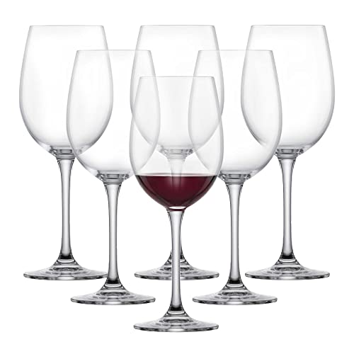 Schott Zwiesel Rotweinglas Classico (6er-Set), klassische Kristallgläser für Rotwein oder Wasser, spülmaschinenfeste Tritan-Weingläser, Made in Germany (Art.-Nr. 123652) von Schott Zwiesel