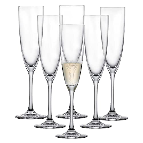 Schott Zwiesel Sektglas Classico (6er-Set), klassische Champagner Gläser mit Moussierpunkt, spülmaschinenfeste Tritan-Kristallgläser, Made in Germany (Art.-Nr. 123657) von Schott Zwiesel