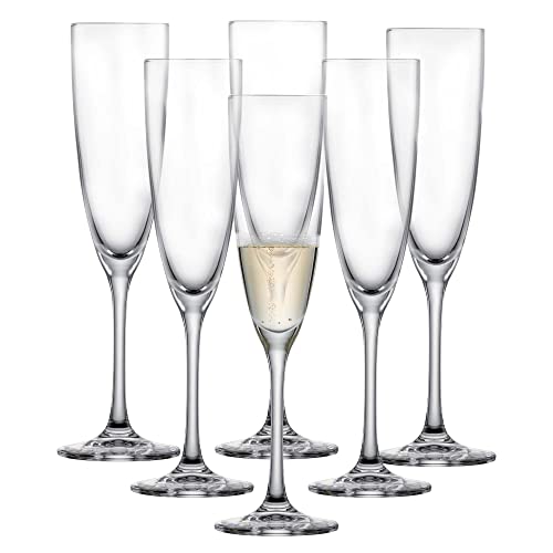 SCHOTT ZWIESEL Sektglas Classico (6er-Set), klassische Champagner Gläser mit Moussierpunkt, spülmaschinenfeste Tritan-Kristallgläser, Made in Germany (Art.-Nr. 123657) von Schott Zwiesel