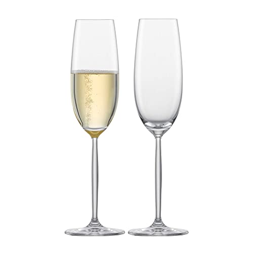 SCHOTT ZWIESEL Sektglas Diva (2er-Set), elegante Champagner Gläser mit Moussierpunkt, spülmaschinenfeste Tritan-Kristallgläser, Made in Germany (Art.-Nr. 104594), Farblos von Schott Zwiesel