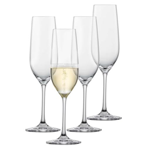 SCHOTT ZWIESEL Sektglas Forté (4er-Set), zeitlose Proseccogläser mit Moussierpunkt, spülmaschinenfeste Tritan-Kristallgläser, Made in Germany (Art.-Nr. 123616) von Schott Zwiesel