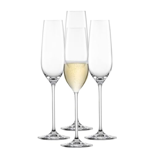 SCHOTT ZWIESEL Sektglas Fortissimo (4er-Set), elegante Champagner Gläser mit Moussierpunkt, spülmaschinenfeste Tritan-Kristallgläser, Made in Germany (Art.-Nr. 123686) von Schott Zwiesel