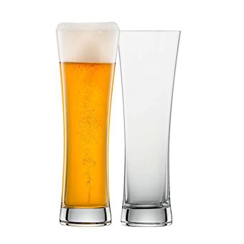 SCHOTT ZWIESEL Weizenbierglas Beer Basic 0,3 l (2er-Set), geradlinige Weizengläser für Weizenbier, spülmaschinenfeste Tritan-Kristallgläser, Made in Germany (Art.-Nr. 120012) von Schott Zwiesel