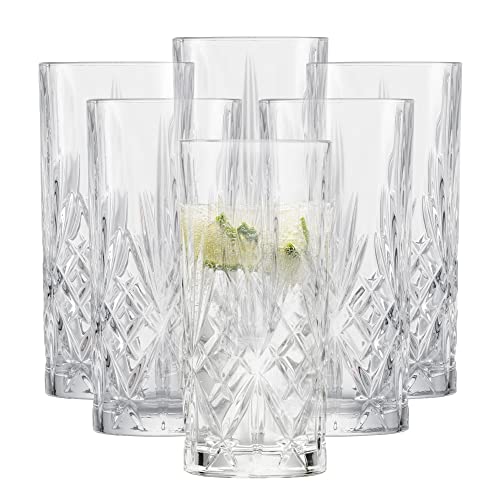 SCHOTT ZWIESEL Longdrinkglas Show (6er-Set), anmutiges Trinkglas für Longdrinks mit Relieff, spülmaschinenfeste Kristallgläser (Art.-Nr. 121554) von Schott Zwiesel