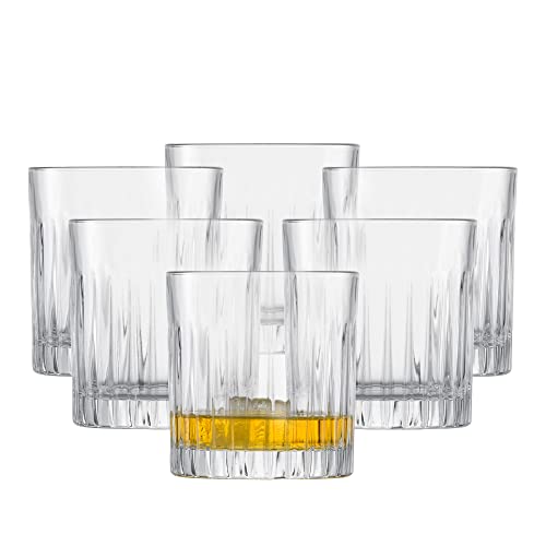 SCHOTT ZWIESEL Whiskyglas Stage (6er-Set), geradliniger Tumbler für Whisky mit Relieff, spülmaschinenfeste Kristallgläser (Art.-Nr. 121555) von Schott Zwiesel