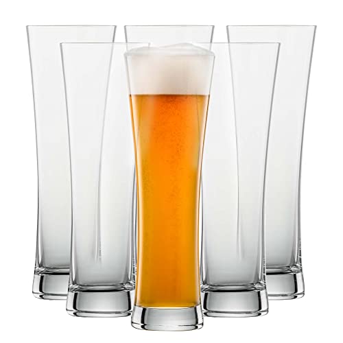 SCHOTT ZWIESEL Weizenbierglas Beer Basic 0,5 l (6er-Set), geradlinige Weizengläser für Weizenbier, spülmaschinenfeste Tritan-Kristallgläser, Made in Germany (Art.-Nr. 115269) von Schott Zwiesel