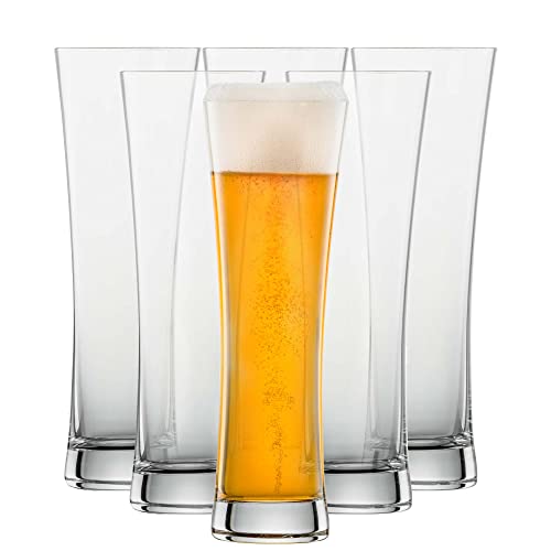 SCHOTT ZWIESEL Weizenbierglas Beer Basic 0,3 l (6er-Set), geradlinige Weizengläser für Weizenbier, spülmaschinenfeste Tritan-Kristallgläser, Made in Germany (Art.-Nr. 115270) von Schott Zwiesel