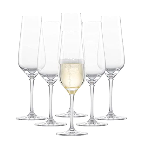 SCHOTT ZWIESEL Sektkelch Fine (6er-Set), stilvolle Champagner Gläser mit Moussierpunkt, spülmaschinenfeste Tritan-Kristallgläser, Made in Germany (Art.-Nr. 113761) von Schott Zwiesel