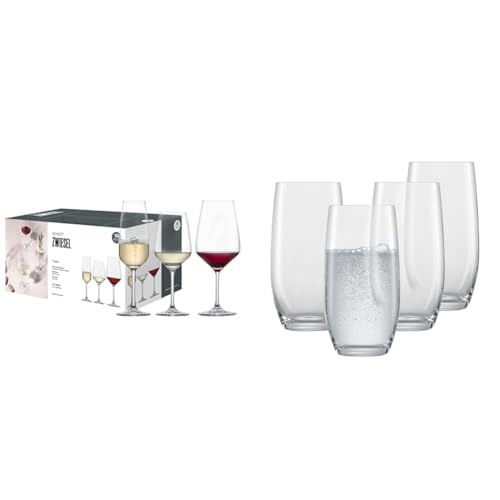 Schott Zwiesel Premium Box Taste (18er-Set) & Allround Glas For You (4er-Set), vielseitig einsetzbare Trinkgläser, spülmaschinenfeste Tritan-Kristallgläser, Made in Germany (Art.-Nr. 121875) von Schott Zwiesel