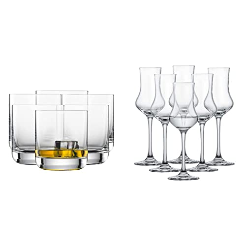 Schott Zwiesel Whiskyglas Convention (6er-Set) (175531) & Digestifset Classico (6er-Set), klassische Schnapsgläser mit Stiel, spülmaschinenfeste Tritan-Kristallgläser, Made in Germany (120518) von Schott Zwiesel