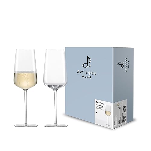 Zwiesel Glas Champagnerglas Vervino (2-er Set), edle Sektgläser mit Moussierpunkt, spülmaschinenfeste Tritan-Kristallgläser, Made in Germany (Art.-Nr. 122169) von Zwiesel Glas