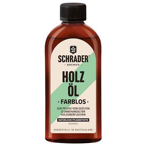 SCHRADER Holzöl - Möbelöl Farblos - Pflegeöl für Holzmöbel & Holzoberflächen - 250ml - Made in Gemany von Schrader Bremen